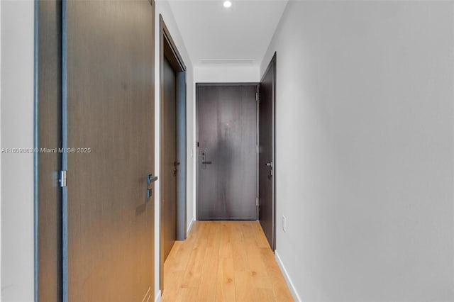 398 NE 5th St Unit 3503, Miami, FL 33132 - hall featuring light wood-style flooring and baseboards