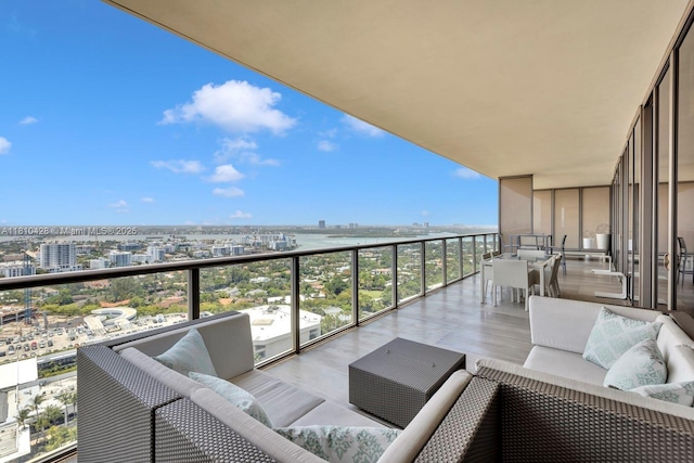 9701 Collins Ave Unit 2403S, Bal Harbour, FL 33154 - balcony with a city view and an outdoor living space
