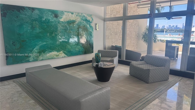1200 W Ave Unit 704, Miami Beach, FL 33139 - building lobby with a view of city and expansive windows