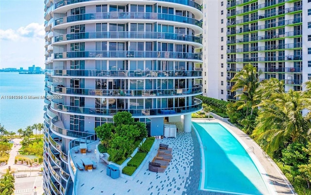 488 NE 18th St Unit 501, Miami, FL 33132 - view of pool with a water view