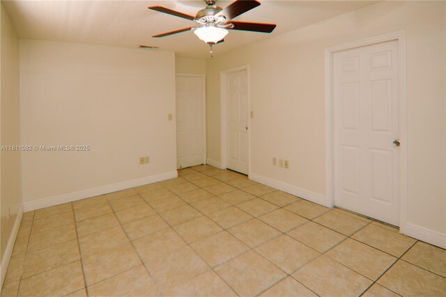 7191 W 24th Ave Unit 31-Ph7, Hialeah, FL 33016 - spare room featuring ceiling fan, baseboards, and light tile patterned floors