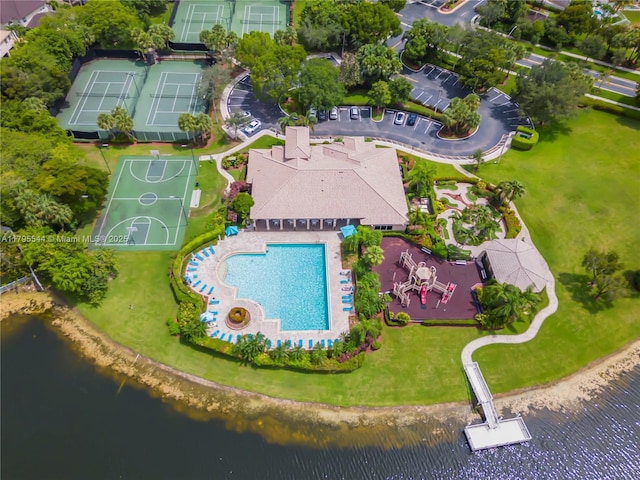 15862 SW 24th St, Miramar, FL 33027 - aerial view of a pool area and a large body of water