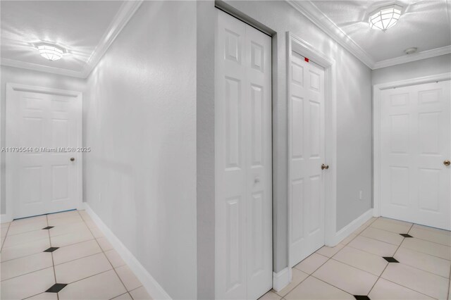 15862 SW 24th St, Miramar, FL 33027 - hall with light tile patterned floors and crown molding