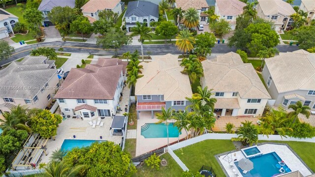 15862 SW 24th St, Miramar, FL 33027 - aerial view of residential area featuring a pool