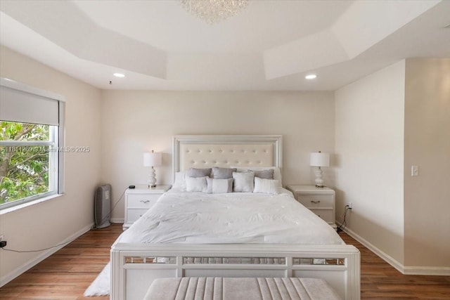 16466 SW 29th St, Miramar, FL 33027 - bedroom with wood finished floors, baseboards, recessed lighting, and a raised ceiling