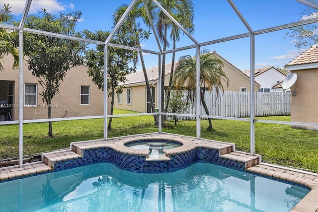 930 Briar Ridge Rd, Weston, FL 33327 - view of pool with a lanai and an in-ground hot tub