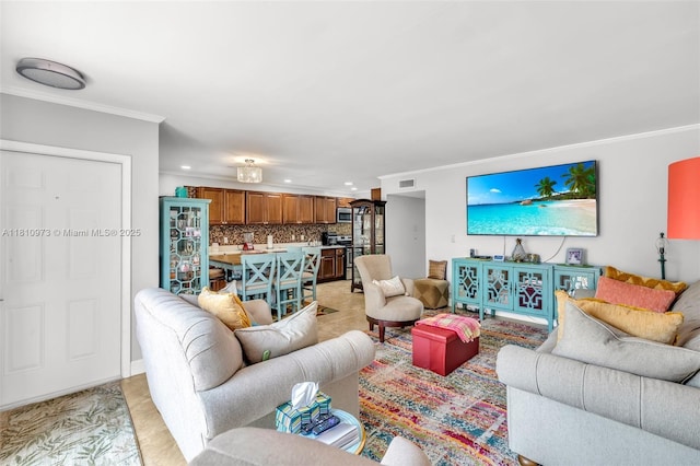 2316 SW 81st Way Unit 8, North Lauderdale, FL 33068 - living room with ornamental molding and recessed lighting
