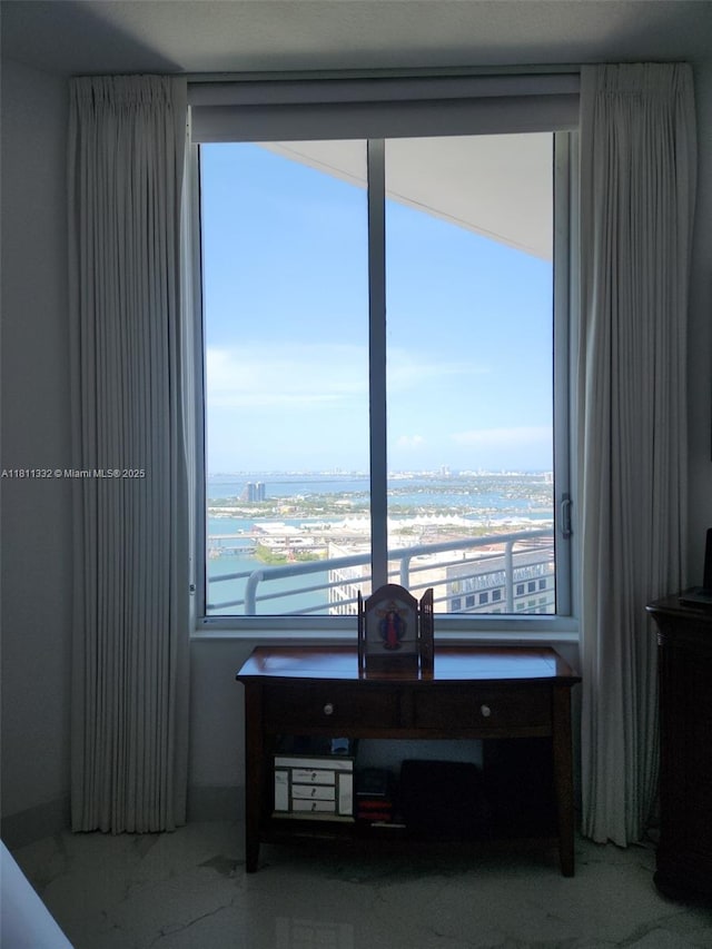 325 S Biscayne Blvd Unit 14, Miami, FL 33131 - office with marble look tiles and a city view