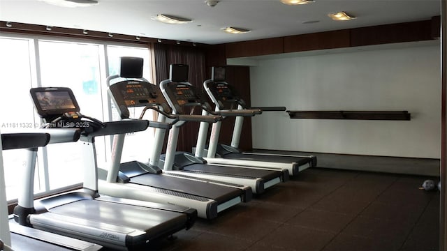 325 S Biscayne Blvd Unit 14, Miami, FL 33131 - exercise room featuring plenty of natural light