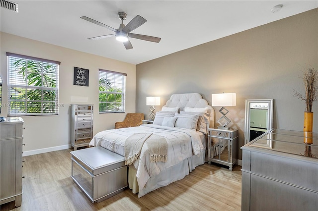 9471 SW 171st Pl, Miami, FL 33196 - bedroom featuring light wood-type flooring, baseboards, and a ceiling fan