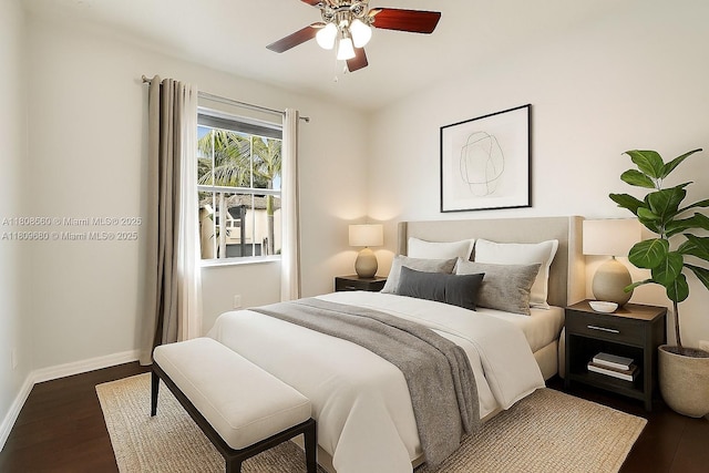 4631 Mediterranean Cir, Palm Beach Gardens, FL 33418 - bedroom featuring wood finished floors and a ceiling fan
