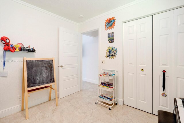 1482 Canary Island Dr, Weston, FL 33327 - bedroom with ornamental molding, baseboards, and a closet