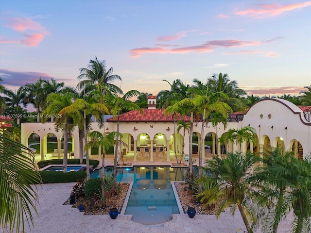 18451 SW 158th St, Miami, FL 33187 - view of property featuring a pool with connected hot tub