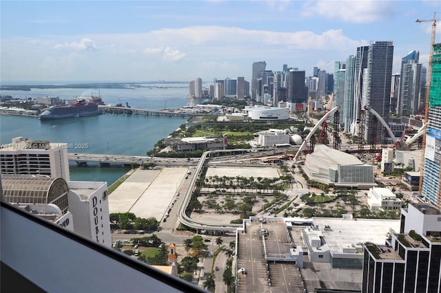 1750 N Bayshore Dr Unit 5214, Miami, FL 33132 - aerial view of city skyline, a nearby body of water, and a notable bridge