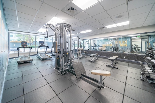 1750 N Bayshore Dr Unit 5214, Miami, FL 33132 - gym featuring a drop ceiling