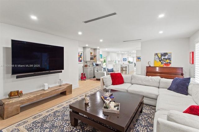 14270 SW 74th Ct, Palmetto Bay, FL 33158 - living area with recessed lighting and light wood-style flooring