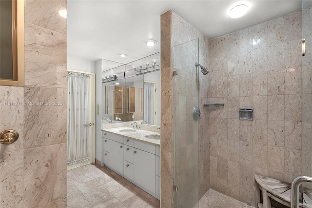 2213 Fisher Island Dr Unit 3103, Miami Beach, FL 33109 - bathroom with a tile shower and double vanity