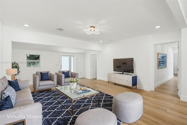 2001 SW 23rd Ave, Fort Lauderdale, FL 33312 - living room with light wood-style flooring, recessed lighting, and baseboards