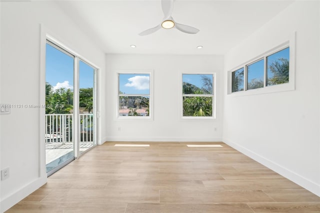 2001 SW 23rd Ave, Fort Lauderdale, FL 33312 - unfurnished room featuring ceiling fan, recessed lighting, light wood finished floors, and baseboards