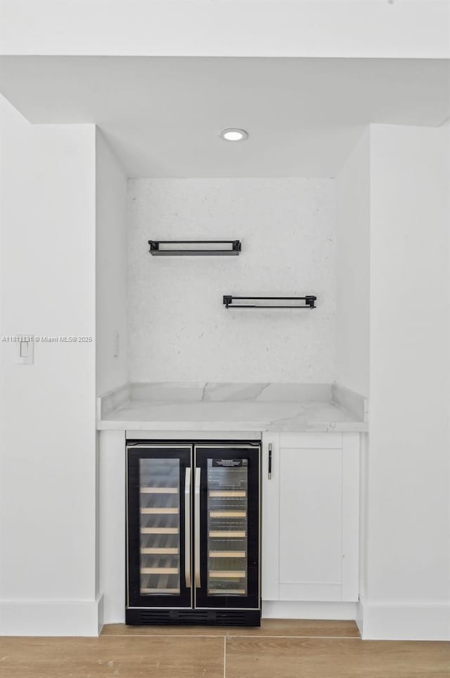 2001 SW 23rd Ave, Fort Lauderdale, FL 33312 - indoor dry bar featuring beverage cooler, light wood-style floors, baseboards, and recessed lighting