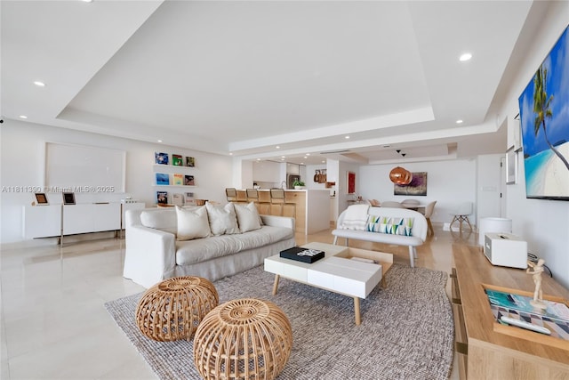 2 Grove Isle Dr Unit B1108, Miami, FL 33133 - bedroom featuring a tray ceiling and recessed lighting