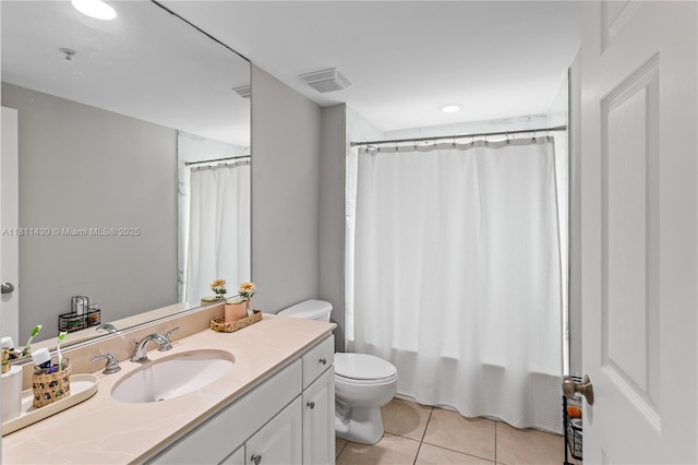 2000 N Bayshore Dr Unit 401, Miami, FL 33137 - bathroom featuring toilet, vanity, tile patterned flooring, and a shower with curtain