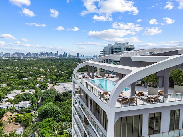 2678 Tigertail Ave Unit 513, Coconut Grove, FL 33133 - aerial view of skyline and a pool