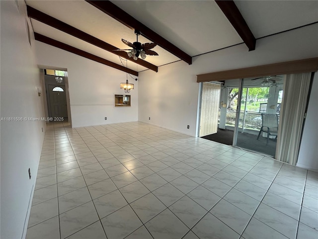 322 Briarwood Cir Unit 1-17, Hollywood, FL 33024 - tiled empty room featuring a ceiling fan