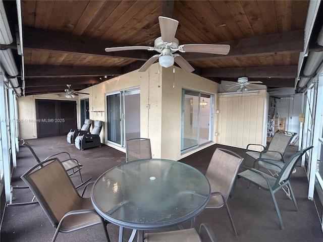 322 Briarwood Cir Unit 1-17, Hollywood, FL 33024 - view of patio with a ceiling fan and outdoor dining space