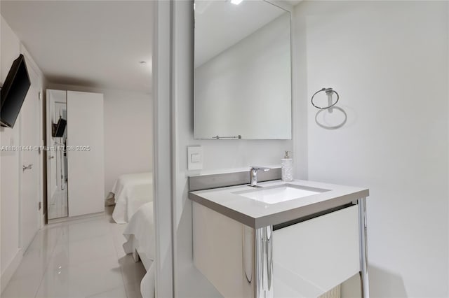 1800 S Ocean Dr Unit 1708, Hallandale Beach, FL 33009 - ensuite bathroom featuring marble finish floors and vanity