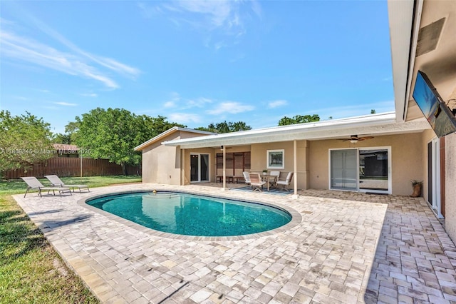 651 E Lake Dasha Dr, Plantation, FL 33324 - view of pool with a ceiling fan and a patio area
