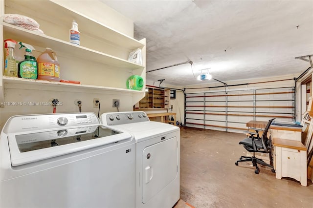651 E Lake Dasha Dr, Plantation, FL 33324 - washroom with separate washer and dryer and a garage