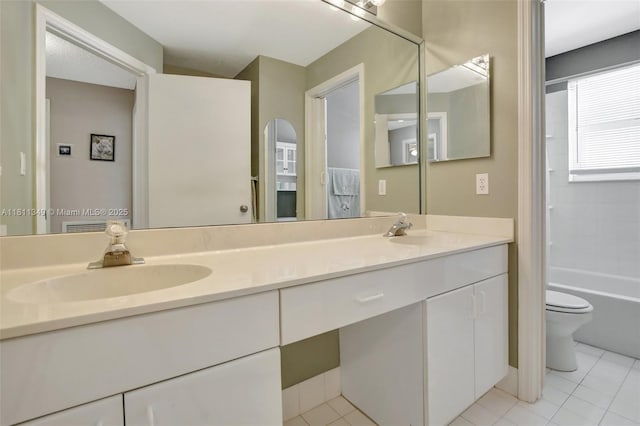 13220 NW 11th Ct, Sunrise, FL 33323 - full bathroom featuring double vanity, tile patterned flooring, and shower / bath combination