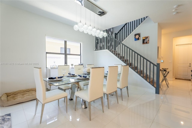 4366 SW 174th Ave, Miramar, FL 33029 - dining area with stairs, a chandelier, and tile patterned floors