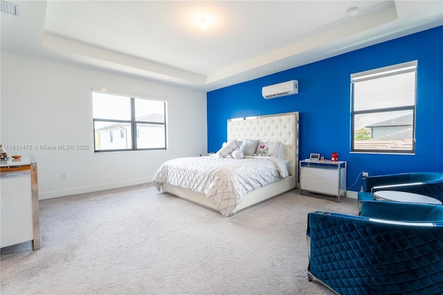 4366 SW 174th Ave, Miramar, FL 33029 - bedroom with a raised ceiling, carpet flooring, and an AC wall unit