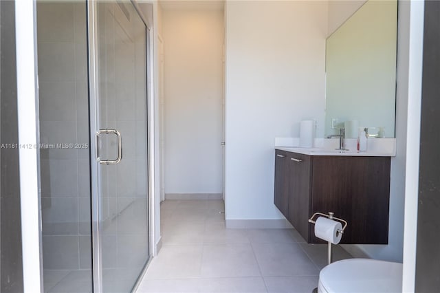 4366 SW 174th Ave, Miramar, FL 33029 - full bath with vanity, tile patterned flooring, a stall shower, toilet, and baseboards