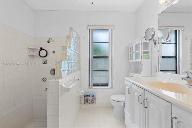 988 NW 110th Ave, Coral Springs, FL 33071 - bathroom featuring toilet, walk in shower, and vanity