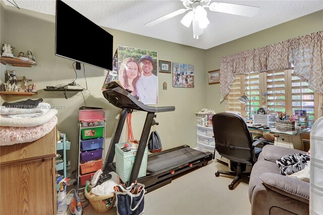 3720 NW 20th St, Coconut Creek, FL 33066 - office space featuring ceiling fan and a textured ceiling