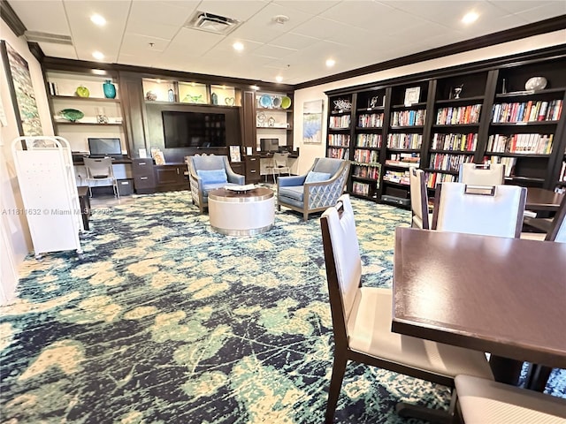 5154 Floria Dr Unit O, Boynton Beach, FL 33437 - carpeted office with ornamental molding and recessed lighting