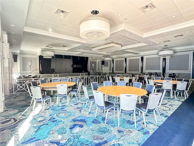 5154 Floria Dr Unit O, Boynton Beach, FL 33437 - dining room with ornamental molding, carpet, and recessed lighting