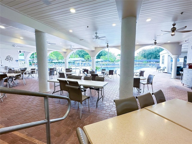 5154 Floria Dr Unit O, Boynton Beach, FL 33437 - view of patio / terrace with outdoor dining area and a ceiling fan