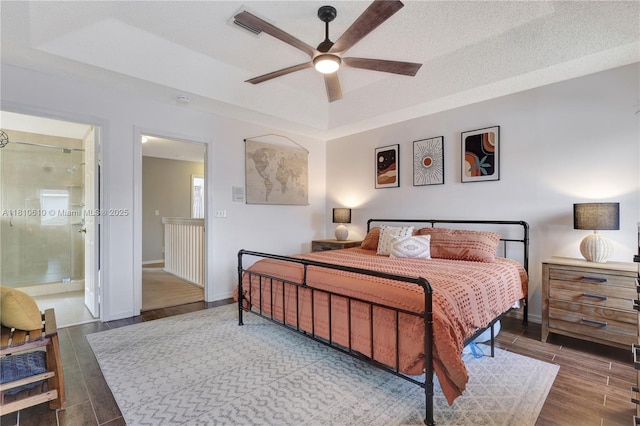 16222 NW 17th Ct, Pembroke Pines, FL 33028 - bedroom with baseboards, wood finished floors, ensuite bath, and ceiling fan