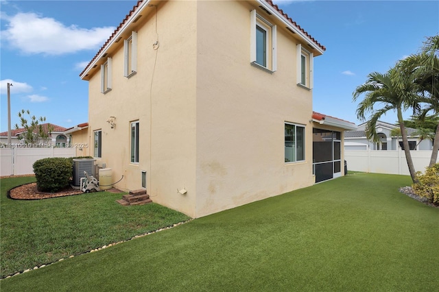 16222 NW 17th Ct, Pembroke Pines, FL 33028 - rear view of house with stucco siding, a tile roof, and central air condition unit