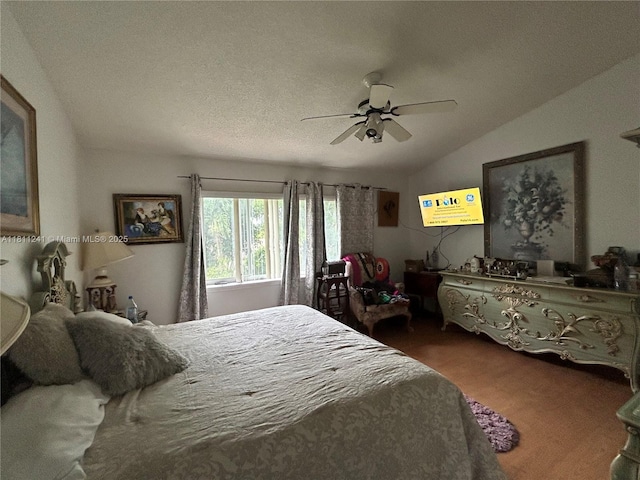 11920 SW 20th St, Miramar, FL 33025 - bedroom featuring lofted ceiling, a textured ceiling, and ceiling fan