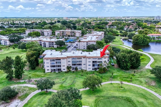2500 SW 81st Ave Unit 402, Davie, FL 33324 - aerial view of property and surrounding area featuring apartment complex, a large body of water, and a local golf course