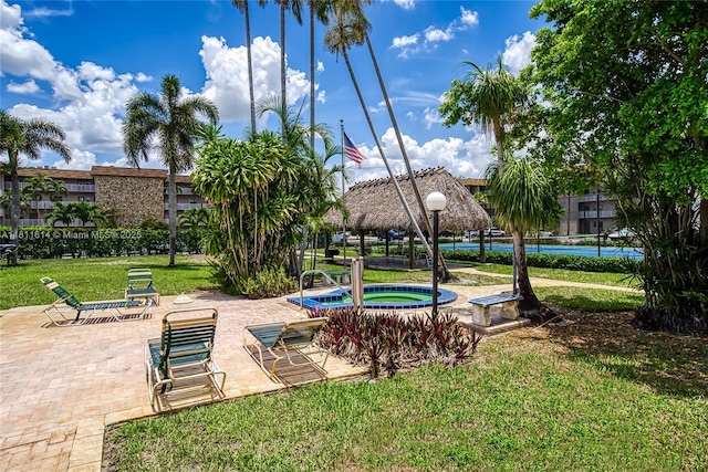 2500 SW 81st Ave Unit 402, Davie, FL 33324 - surrounding community with a yard, a gazebo, and a patio area