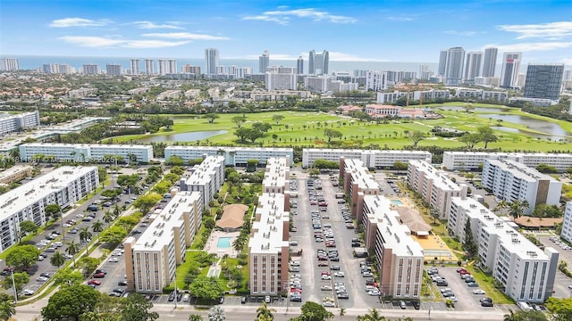 500 NE 12th Ave Unit 407, Hallandale Beach, FL 33009 - drone / aerial view of skyline and a nearby body of water