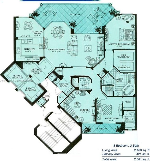13627 Deering Bay Dr Unit 402, Coral Gables, FL 33158 - floor plan / room layout