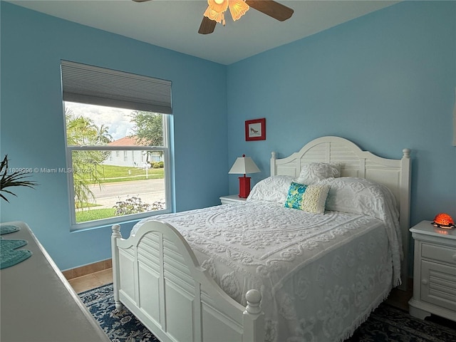 16306 SW 11th St, Pembroke Pines, FL 33027 - bedroom with ceiling fan, baseboards, and tile patterned flooring