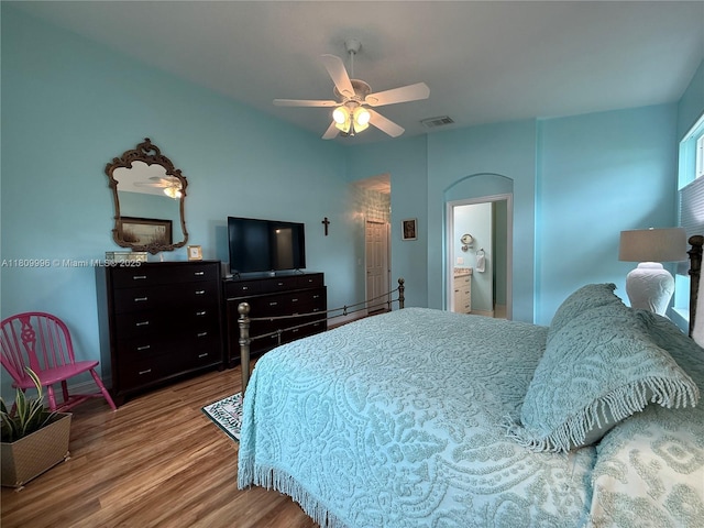 16306 SW 11th St, Pembroke Pines, FL 33027 - bedroom with wood finished floors and a ceiling fan